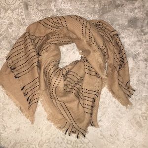 J. Crew Factory dot stripe blanket scarf
